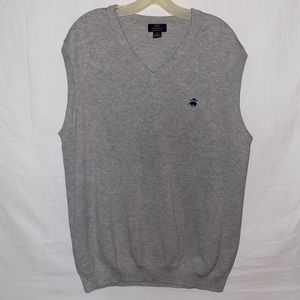 Brooks Brothers 346 Mens Vneck Sweater Vest - Gray - Sz XL